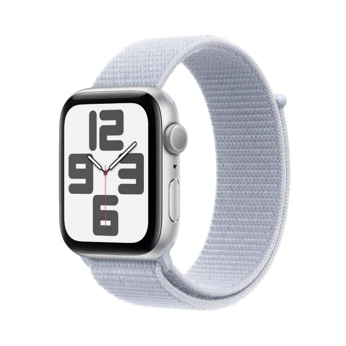 Apple Watch SE 3 Silver Aluminium Case with Blue Cloud Sport Loop